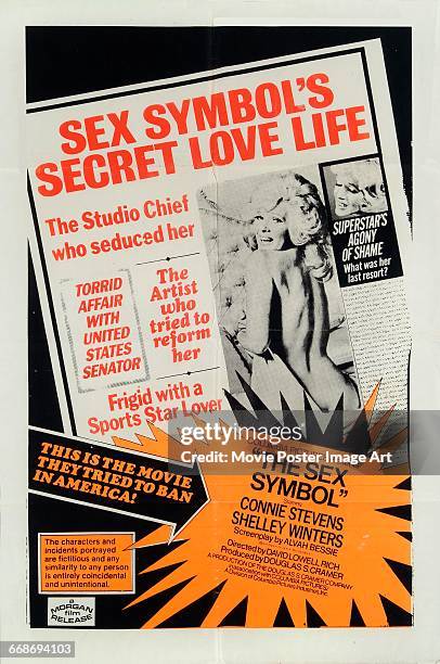 Poster for the Columbia Pictures film 'The Sex Symbol', loosely based on the life of actress Marilyn Monroe, 1974. The film stars Connie Stevens and...