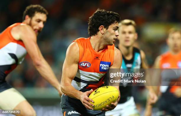 Tim Taranto of the Giants in action during the round four AFL match between the Greater Western Sydney Giants and the Port Adelaide Power at UNSW...