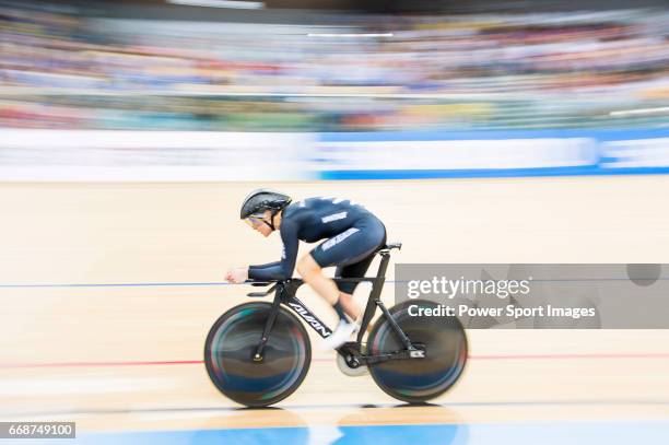 Jaime Nielsen of New Zealand competes on the Women's Individual Pursuit Qualifying during 2017 UCI World Cycling on April 15, 2017 in Hong Kong, Hong...