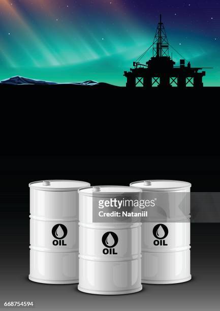 oil production - arctic stock illustrations