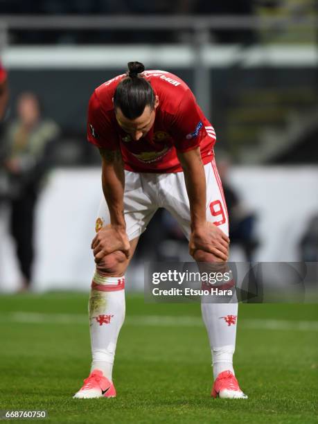 Zlatan Ibrahimovic of Manchester United in action during the UEFA Europa League quarter final first leg match between RSC Anderlecht and Manchester...