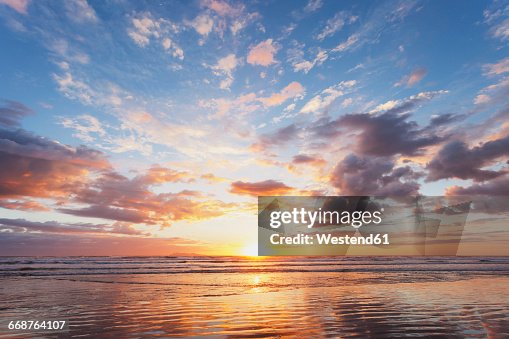 New Zealand, North Island, East Coast sunrise, Bay of Plenty, Waihi Beach at sunrise, South Pacific New Zealand, North Island, East Coast sunrise, Bay of Plenty, Waihi Beach at sunrise, South Pacific