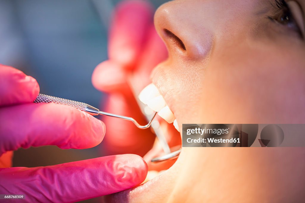 Patieint receiving treatment at the dentist