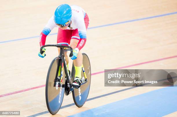 Anastasiia Voinova of Russia competes in Women's 500 TT Finals during 2017 UCI World Cycling on April 15, 2017 in Hong Kong, Hong Kong.