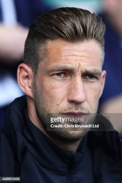 Maarten Stekelenburg of Everton looks on prior to the Premier League match between Everton and Burnley at Goodison Park on April 15, 2017 in...