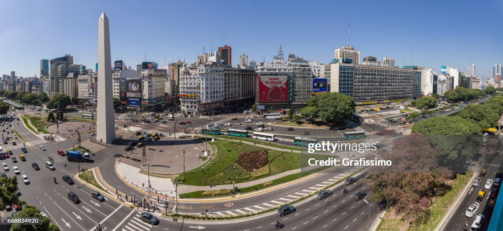Argentina Buenos Aires downtown center with obelisco panorama
