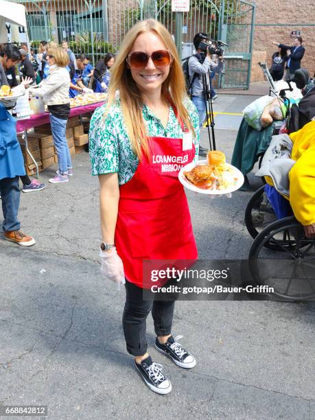 Marci Miller is seen attending Los Angeles Mission's Easter Celebration at Los Angeles Mission on April 14, 2017 in Los Angeles, California.