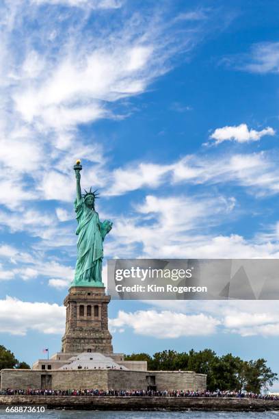 statue of liberty on ellis island - torch bearer stock pictures, royalty-free photos & images