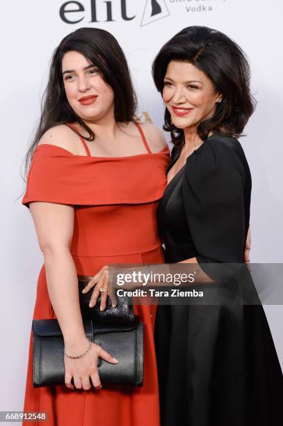 Shohreh Aghdashloo and Tara Touzie arrive to the Los Angeles premiere of 'The Promise' at TCL Chinese Theatre on April 12, 2017 in Hollywood,...