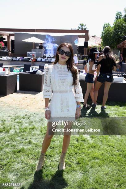 Actor Emma Roberts attends The Hyde Away, hosted by Republic Records & SBE, presented by Hudson and bareMinerals during Coachella on April 15, 2017...