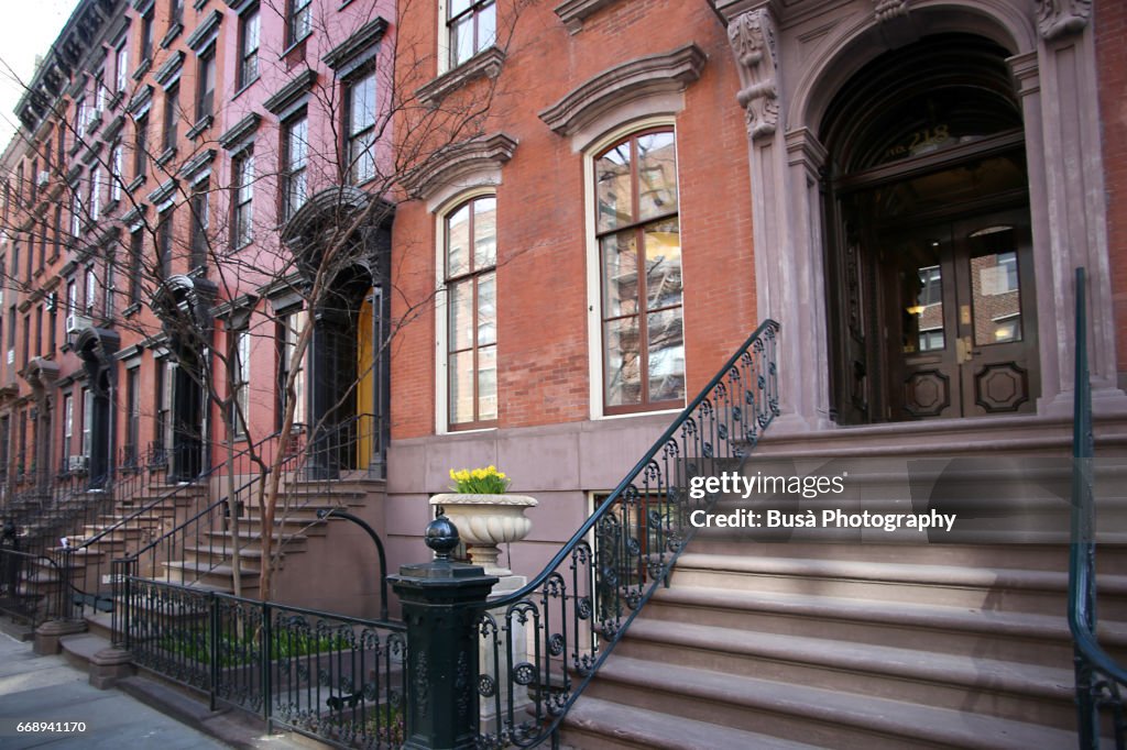 Elegant brownstones in Chelsea, New York City