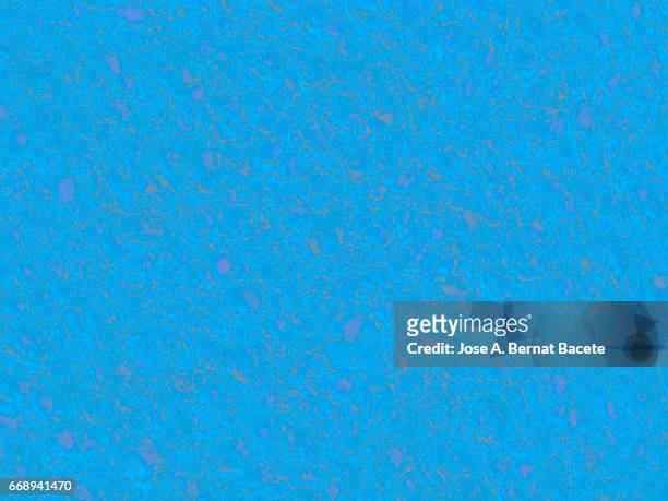 full frame of coarse and wavy textures of colored foam, blue background - tejido stock-fotos und bilder