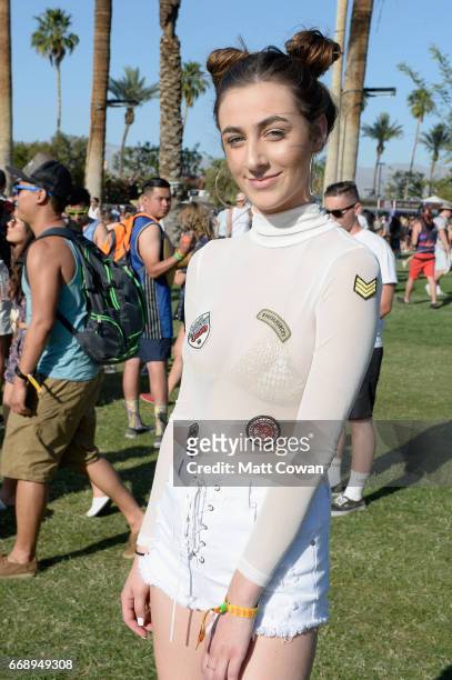 Festivalgoer attends day 2 of the 2017 Coachella Valley Music & Arts Festival Weekend 1 at the Empire Polo Club on April 15, 2017 in Indio,...