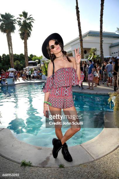 Model Alessandra Ambrosio attends #REVOLVEfestival at Coachella with Moet & Chandon on April 15, 2017 in La Quinta, CA Merv Griffin Estate.