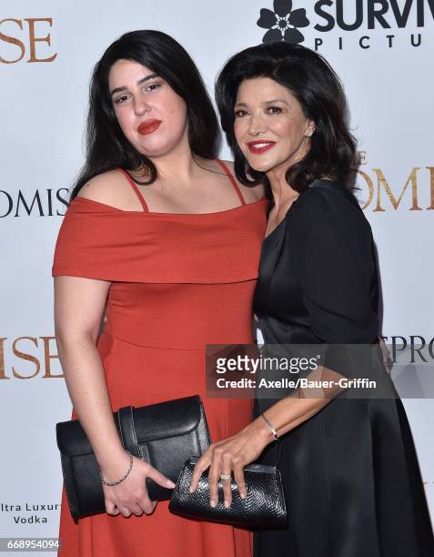 Actress Shohreh Aghdashloo and daughter Tara Touzie arrive at the Premiere of Open Road Films' 'The Promise' at TCL Chinese Theatre on April 12, 2017...