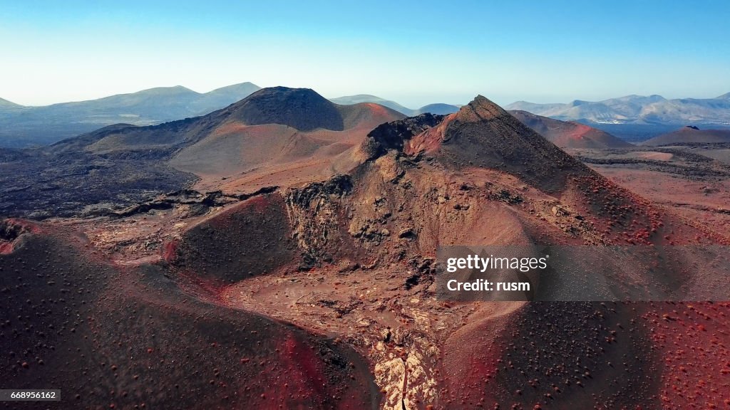 ティマンファヤ国立公園、ランサローテ島、カナリア諸島、火山の風景