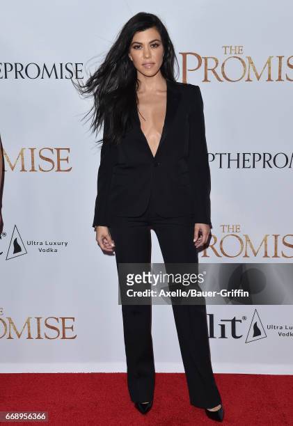 Personality Kourtney Kardashian arrives at the Premiere of Open Road Films' 'The Promise' at TCL Chinese Theatre on April 12, 2017 in Hollywood,...