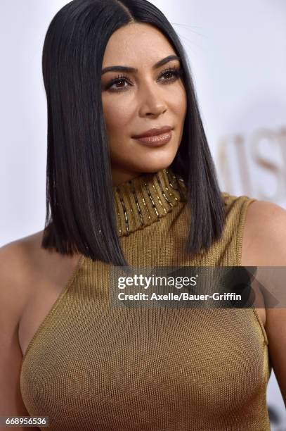 Personality Kim Kardashian arrives at the Premiere of Open Road Films' 'The Promise' at TCL Chinese Theatre on April 12, 2017 in Hollywood,...