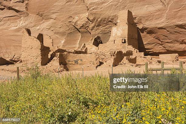 canyon de chelly, first ruin cliff dwelling - spider rock stock pictures, royalty-free photos & images