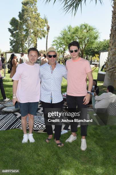 Martin Solveig, CEO of Republic Records Monte Lipman and Kungs attend The Hyde Away, hosted by Republic Records & SBE, presented by Hudson and...