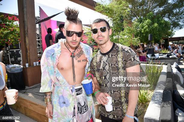Cole Whittle and Joe Jonas attend The Hyde Away, hosted by Republic Records & SBE, presented by Hudson and bareMinerals during Coachella on April 15,...