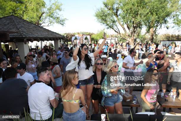 General view of the atmosphere at The Hyde Away, hosted by Republic Records & SBE, presented by Hudson and bareMinerals during Coachella on April 15,...