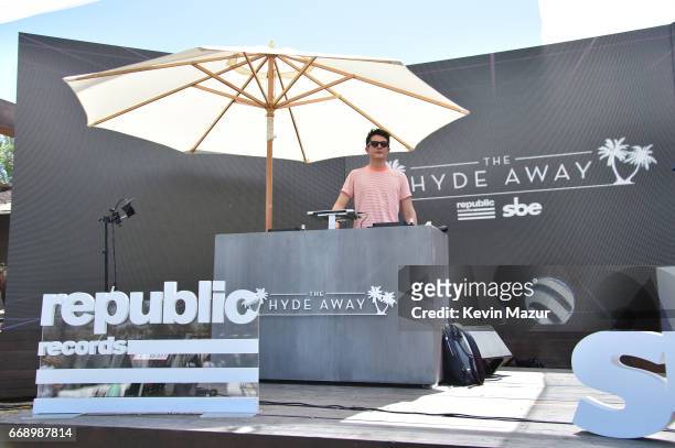 Madison Lst attends the Republic Records & SBE host The Hyde Away, presented by Hudson and bareMinerals during Coachella on April 15, 2017 in...