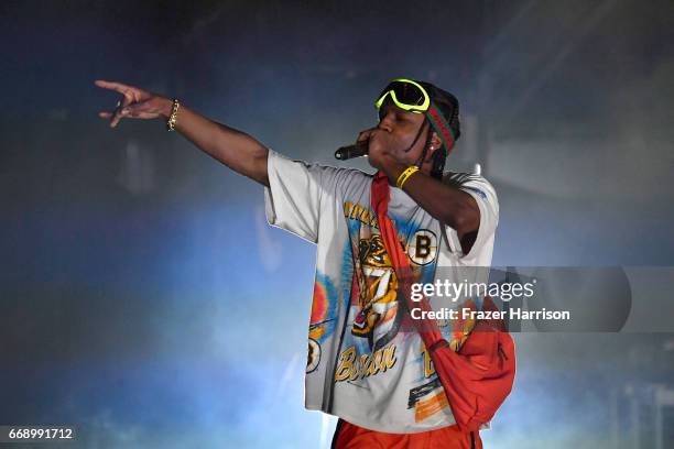 Rocky performs at the Outdoor Stage during day 2 of the Coachella Valley Music And Arts Festival at the Empire Polo Club on April 15, 2017 in Indio,...