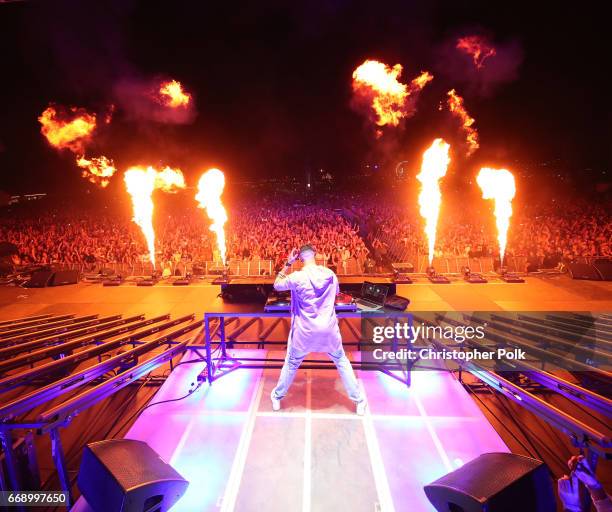 Snake performs on the Outdoor stage during day 2 of the Coachella Valley Music And Arts Festival at the Empire Polo Club on April 15, 2017 in Indio,...