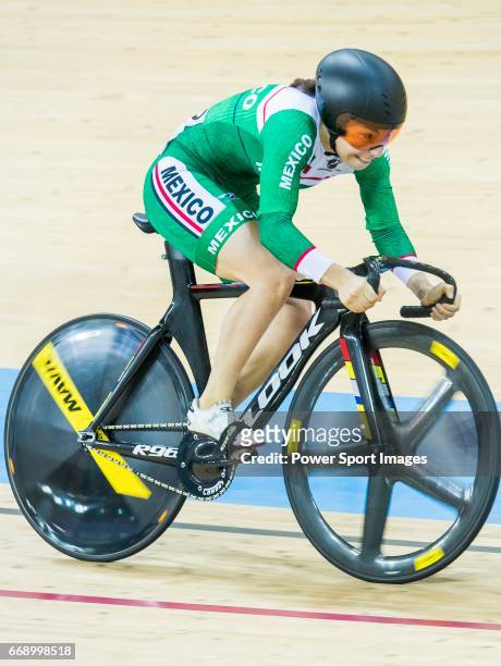 Luz Daniela Gaxiola Gonzalez of Mexico competes in the Women's Keirin - Repechages during 2017 UCI World Cycling on April 16, 2017 in Hong Kong, Hong...
