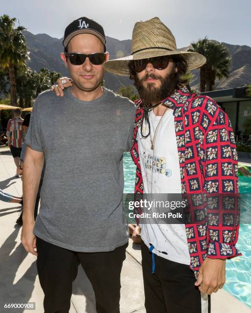 Of Interscope Records John Janick and actor Jared Leto attend the Interscope Coachella House on April 15, 2017 in Palm Springs, California.