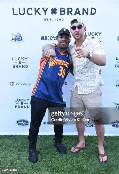 Tyler Eifert and Jeremy Hill attend Lucky Lounge Presents Desert Jam on April 15, 2017 in Palm Springs, California.