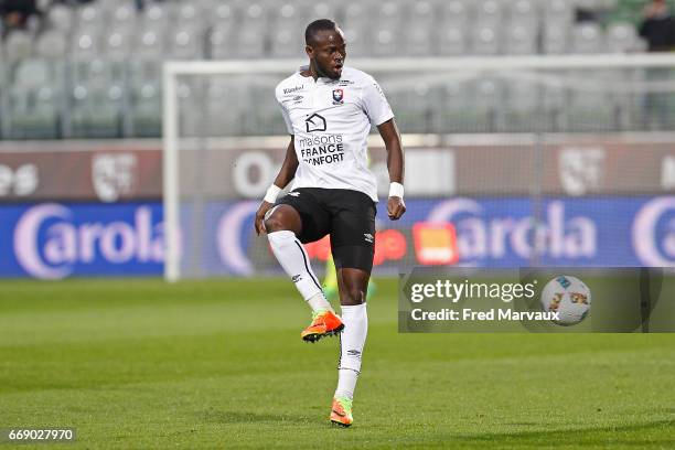 Ismael Diomande of Caen during the Ligue 1 match between Fc Metz and SM Caen at Stade Saint-Symphorien on April 15, 2017 in Metz, France.