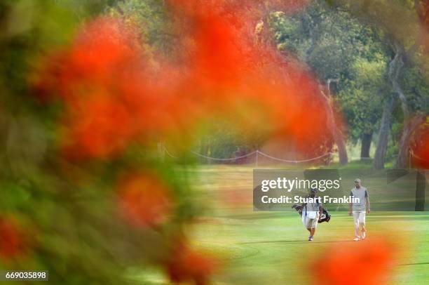 Matthew Southgate of England during the fourth round of the Trophee Hassan II at Royal Golf Dar Es Salam on April 16, 2017 in Rabat, Morocco.