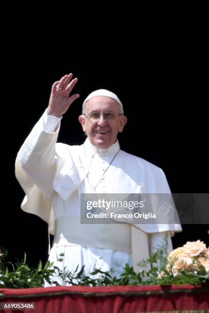 Pope Francis delivers his traditional 'Urbi et Orbi' Blessing - to the City of Rome, and to the World - from the central balcony overlooking St....