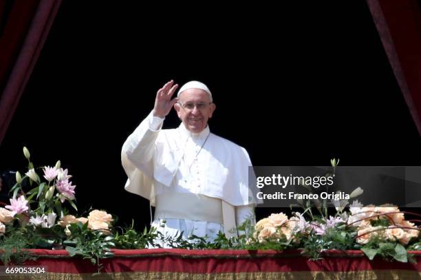 Pope Francis delivers his traditional 'Urbi et Orbi' Blessing - to the City of Rome, and to the World - from the central balcony overlooking St....