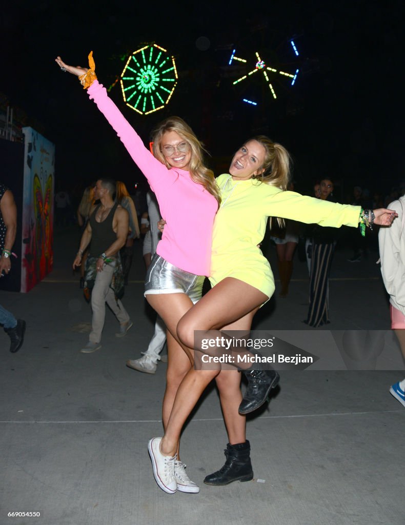 Romee Strijd attends The Levi's Brand Presents NEON CARNIVAL with