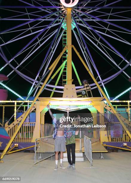 Olympian Miles Chamley-Watson attends The Levi's Brand Presents NEON CARNIVAL with Tequila Don Julio on April 15, 2017 in Thermal, California.