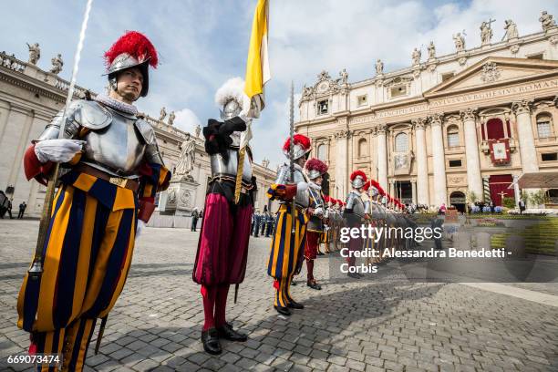 Pope Francis Holds The Easter Mass and Delivers His Urbi Et Orbi Blessing in St. Peter's Square, on April 16, 2017 in Vatican City, Vatican.