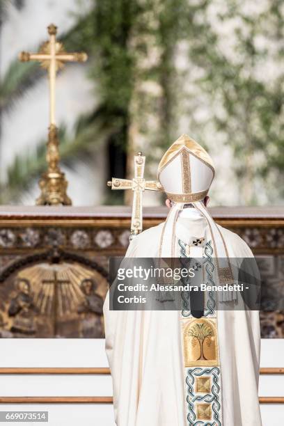 Pope Francis Holds The Easter Mass and Delivers His Urbi Et Orbi Blessing in St. Peter's Square, on April 16, 2017 in Vatican City, Vatican.