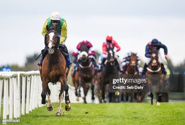 Meath , Ireland - 16 April 2017; Tudor City, with Davy Russell up, on their way to winning the Cusack Hotel Group Maiden Hurdle during the Fairyhouse...