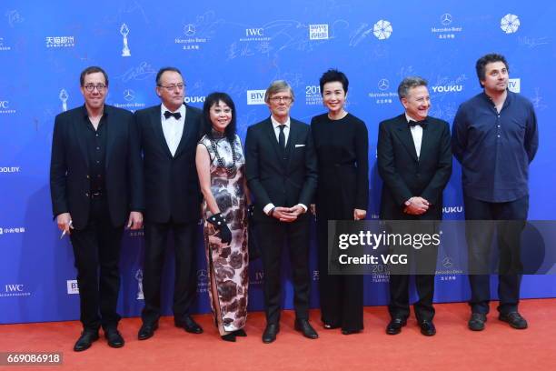 Tiantan Award jury including French actor Jean Reno, Romanian director Radu Jude, Italian film producer Paolo Del Brocco, Danish director Bille...