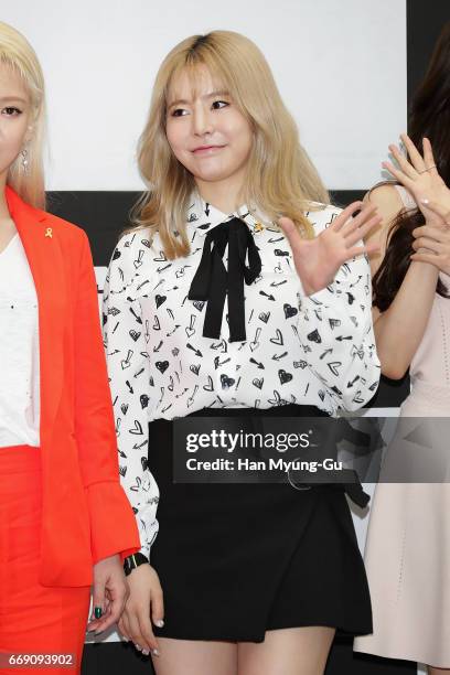 Sunny of South Korean girl group Girls' Generation attends the photocall for CASIO 'G-SHOCK' at the Starfield Hanam on April 16, 2017 in Hanam, South...