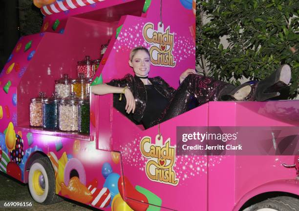 Coco Rocha attend the Moschino Candy Crush Desert Party hosted by Jeremy Scott on April 15, 2017 in Coachella, California.