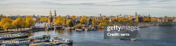 vue aérienne de amsterdam, pays-bas - panoramique photos et images de collection