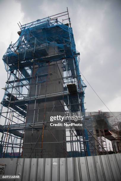 View of MRT Development at Fatmawati Street area in Jakarta, on April 16, 2017. Mas Rapid Transportation at Jakarta scheduled will operate on mid of...