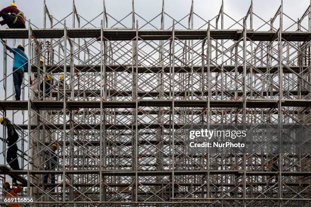 View of MRT Development at Fatmawati Street area in Jakarta, on April 16, 2017. Mas Rapid Transportation at Jakarta scheduled will operate on mid of...