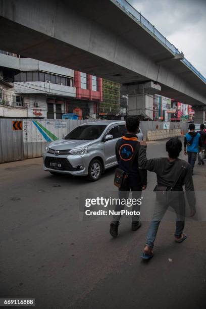 View of MRT Development at Fatmawati Street area in Jakarta, on April 16, 2017. Mas Rapid Transportation at Jakarta scheduled will operate on mid of...