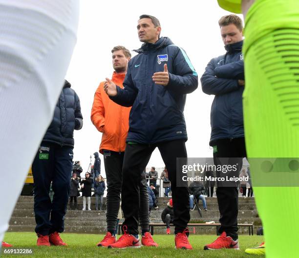 Coach Anto Galesic of Hertha BSC U14 during the Nike Premier Cup 2017 on april 16, 2017 in Berlin, Germany.