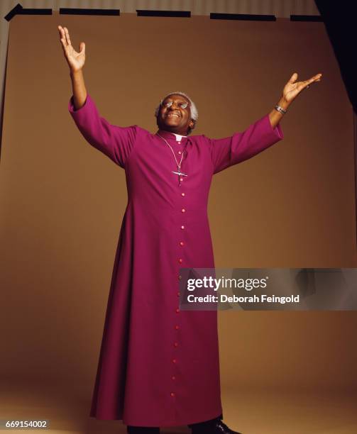 Deborah Feingold/Corbis via Getty Images) BALTIMORE South African social activist, Archbishop, and author Desmond Tutu poses for a portrait in 1999...